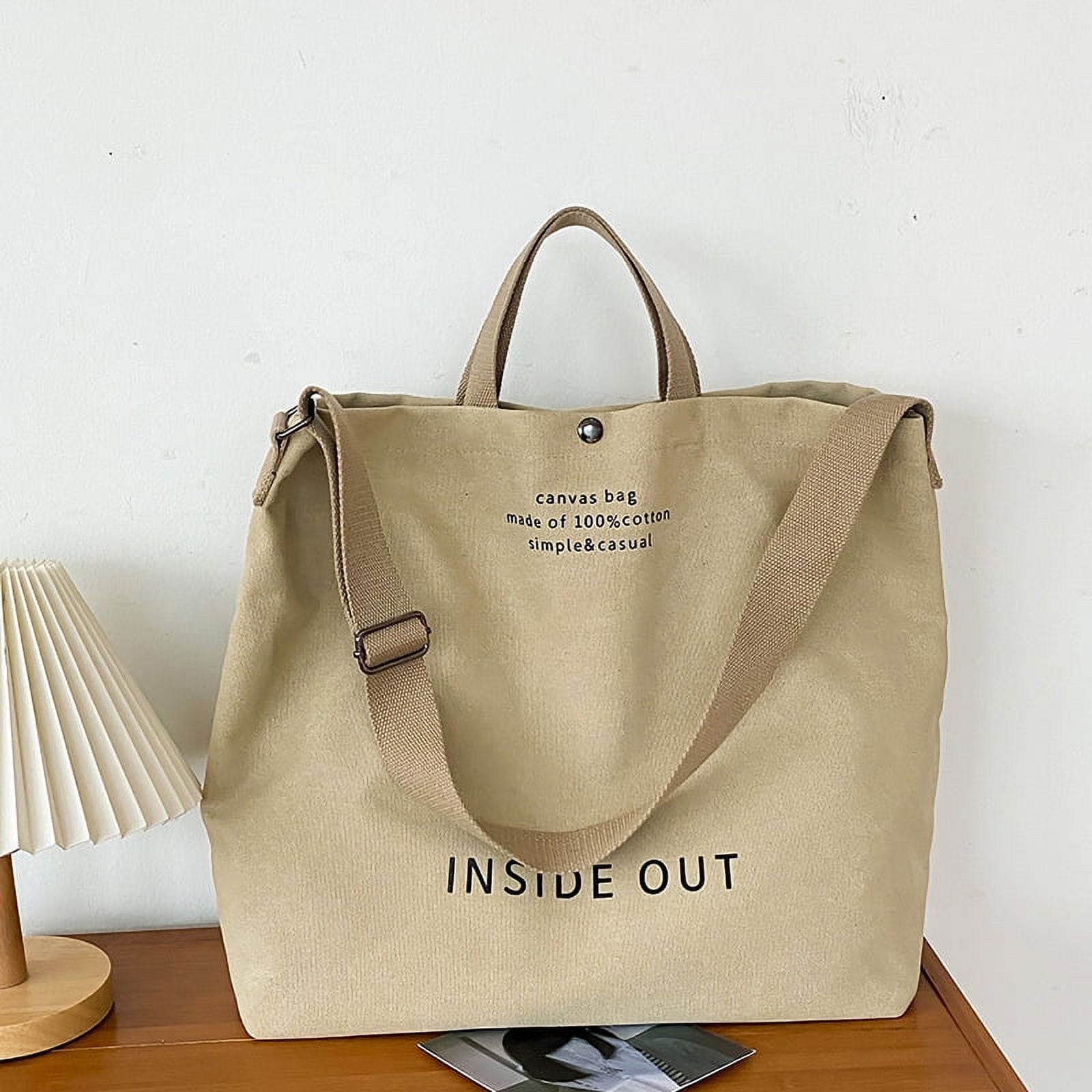 Quarryus Women Canvas Shoulder Bag Students Book Bag Cloth Handbags Large Tote for Girls Vocation Walmart