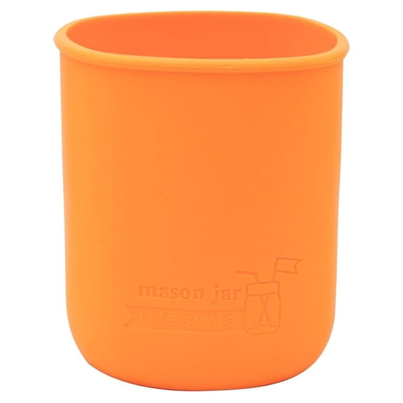 Quart 32oz Silicone Sleeves/ for Protecting Ball, Kerr, Canning Jars by (Tangerine, 2 Pack)