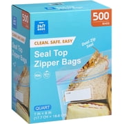 Quart Double Zipper Food Storage Bags, 500 Count, Zero BPA