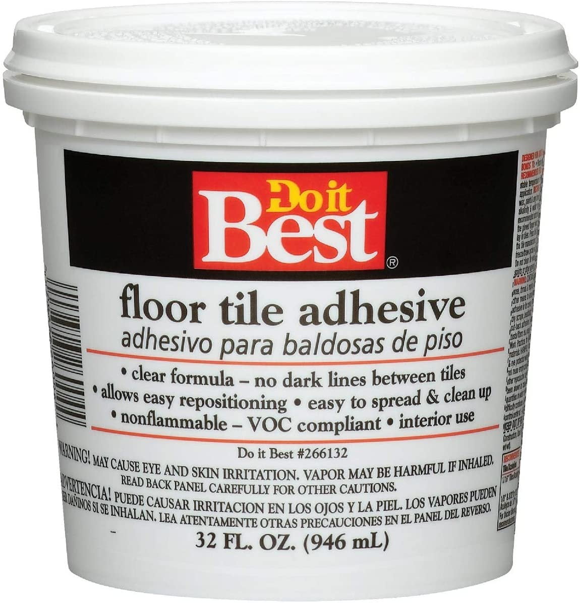 DAP Quart Flooring Adhesive Qt Water Nonflammable for Vinyl Composition and Asphalt Tile