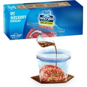 Quart Food Storage Freezer Bags, Stay Open Design with Stand-Up Bottom, Easy to Fill, 60 Bags Total