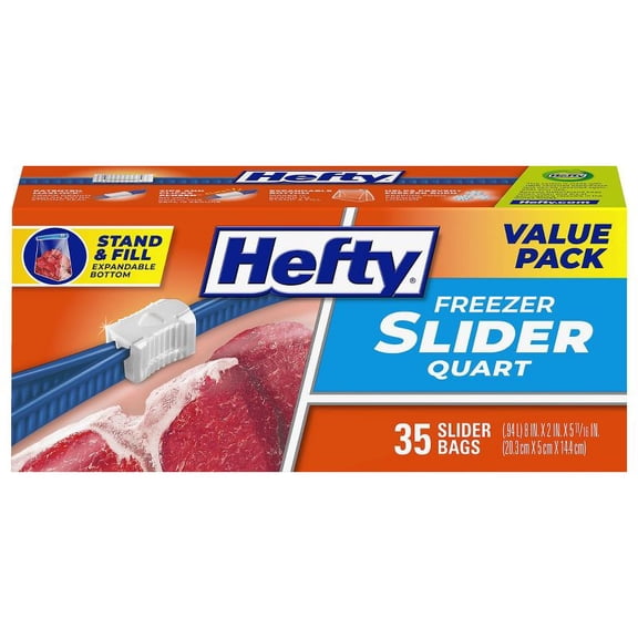 Quart Freezer Storage Slider Bags - 35ct: BPA-Free, Multipurpose, Clear