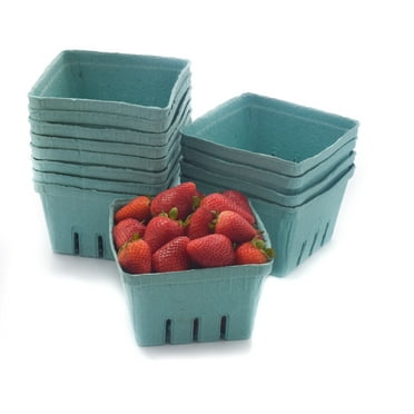 MT Products Green Vented Produce Berry Basket 1 Pint Pulp Fiber - Pack ...