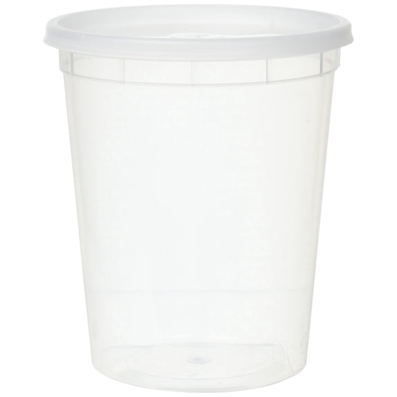 32 oz Clear Plastic Soup Containers with Lids 12 Pack, Quart Size Meal Prep Storage for Restaurant Home Deli Freezer Microwave Dishwasher Safe