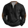 thumbnail image 1 of Quarter Button Pullover Men Mens Corduroy Shirt Lapel Collar Button Up Pullover Mock Neck Long Sleeve Sweaters Sweatshirts, 1 of 3