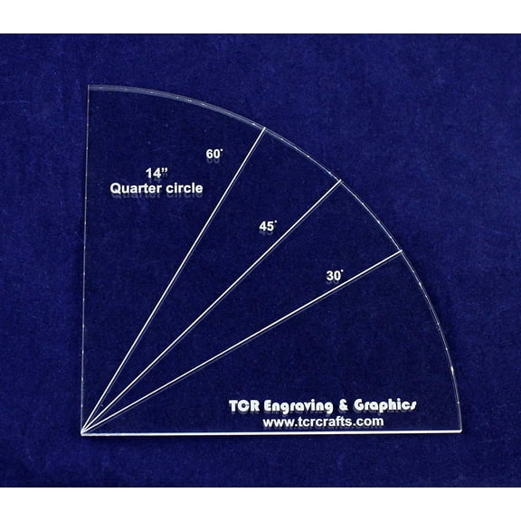 Quarter Circle Template 14" - Clear 1/4" Thick-Quilting-Sewing