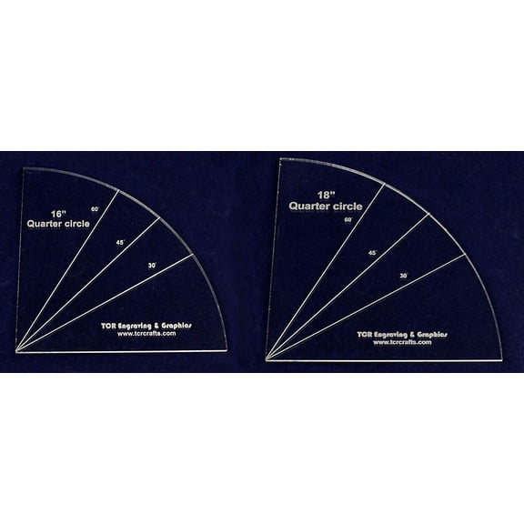 Quarter Circles-2 Piece Set 16" & 18"- 1/4" Clear Acrylic
