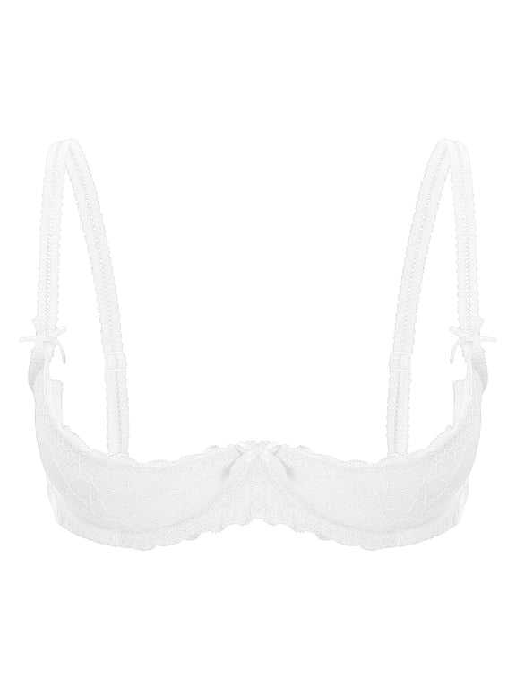 Quarter Cup Bra,Sheer Bra 1/4 Cup Bra Push Up Cupless Push Up Bra Lace Push Up Bra Half Cup Bra Shelf Bra See Through Bra Lifting Bra