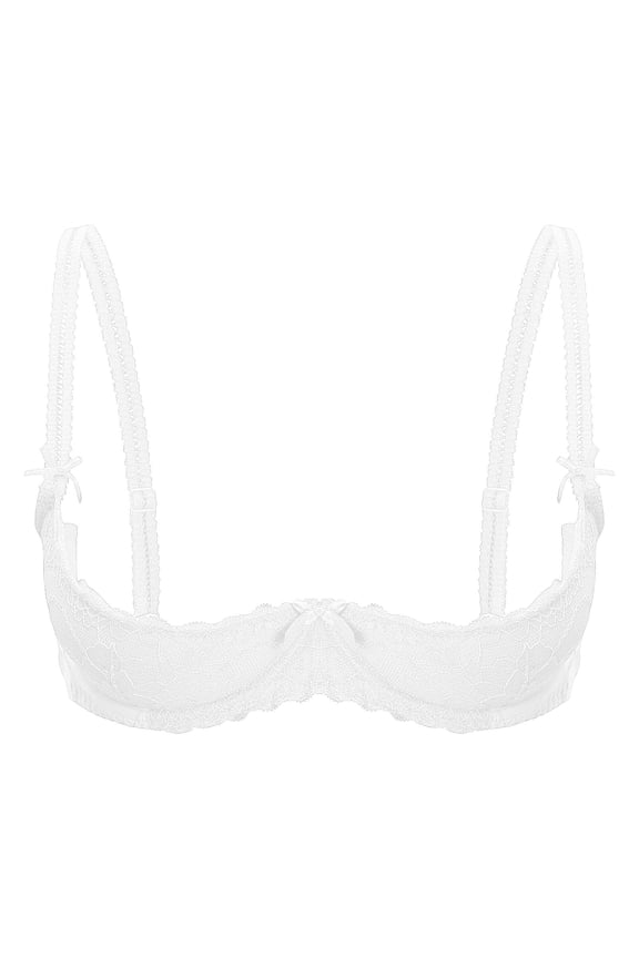 Quarter Cup Bra,Sheer Bra 1/4 Cup Bra Push Up Cupless Push Up Bra Lace Push Up Bra Half Cup Bra Shelf Bra See Through Bra Lifting Bra