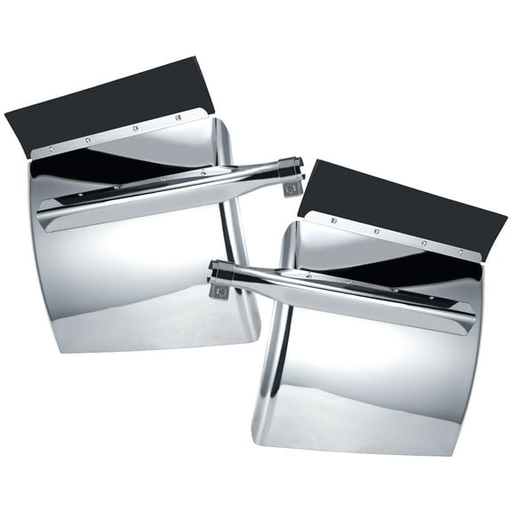 Quarter Fenders Set for Semi Truck 24" x 24", 430 Stainless Steel, Triangle Bracket and Mounting Hardware Included, Right Left, Fit for Semi Truck