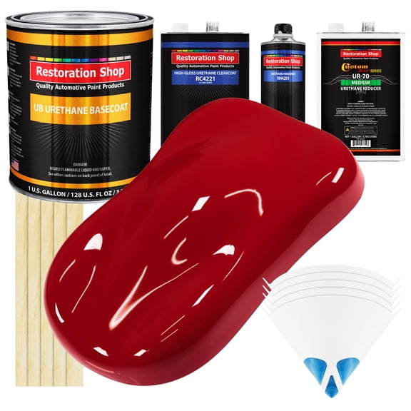 Quarter Mile Red Gallon URETHANE BASECOAT CLEARCOAT Car Auto Body Paint Kit
