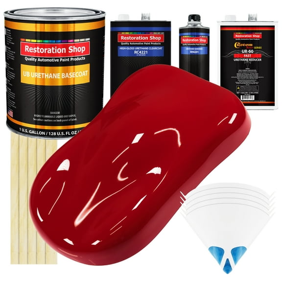 Quarter Mile Red Gallon URETHANE BASECOAT CLEARCOAT Car Auto Paint FAST Kit