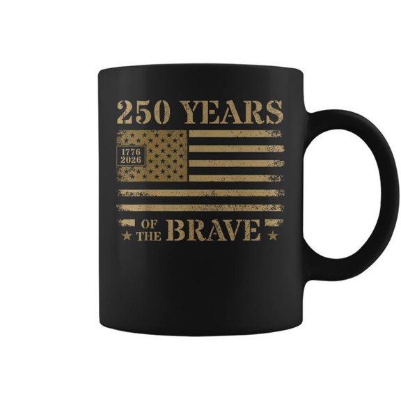 Quarter Millennium Of The Brave Rugged Flag For Men Coffee Mugs