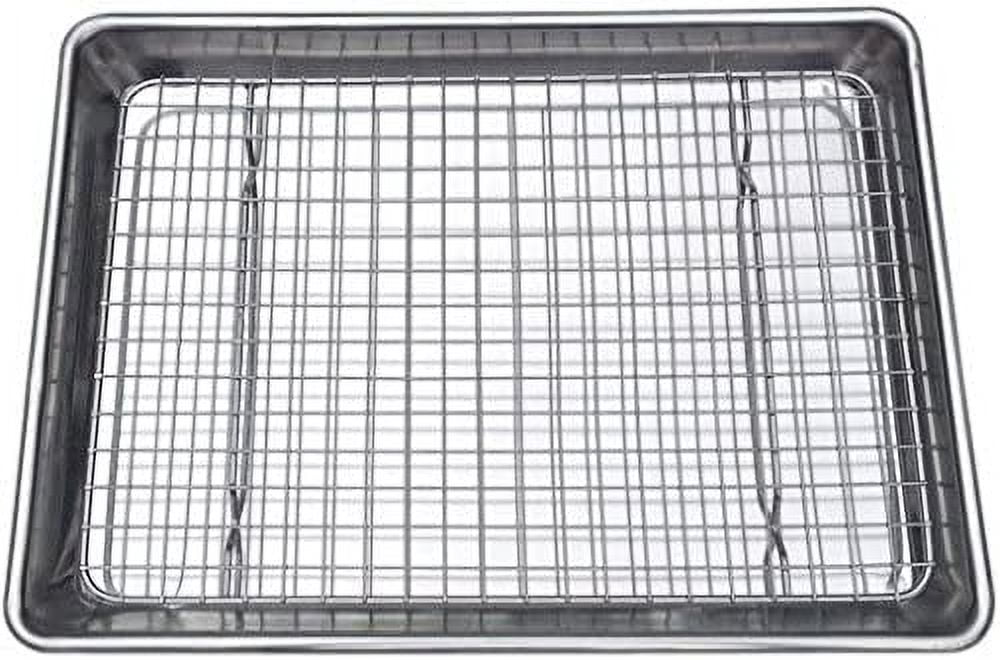 Quarter Sheet Pan and Rack Set.2215cm Aluminum Cookie Sheet/Baking Sheet Pan with Stainless Steel Oven Safe Cooling Rack