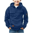 thumbnail image 1 of Quarter Zip Hoodie Kids Boys Oversized Hoodies Half Zip Up Sweatshirts Long Sleeve Preppy Pullover Shirts Fall Winter Warm Athletic Tops, 1 of 7
