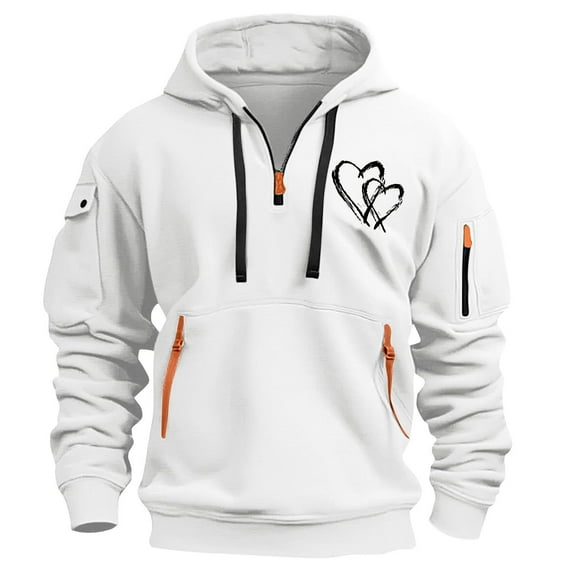 Quarter Zip Hoodies Men Quicking Dry Sweatshirt Jackets Lightweight Long Sleeve Zipped Hoody Tops Sweater Men's Sports Hooded Coat with Pocket Comfortable Pullover
