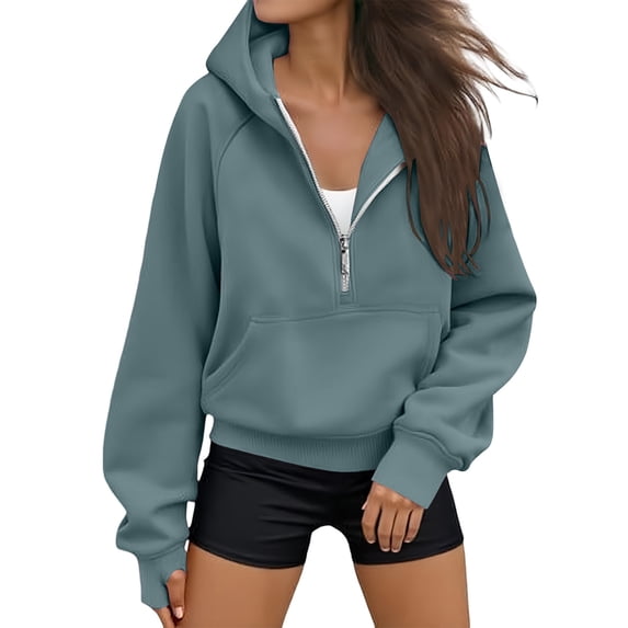 Quarter Zip Hoodies for Women, Travel Hoodie, Soft Hoodie, Camping Outfits, Y2k Casual, Oversized Hoodie, Long Sleeve Shirts, Winter Clothes, Lightweight Hoodie