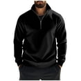 thumbnail image 1 of Quarter Zip Jacket Men,Mens Sweatshirts Solid Color Half Zip Jackets Plain Work Tactical Pullover Fleece Lined Long Sleeve Tops Stand Collar Sweaters for Fall Winter,Travelling Walking, 1 of 7