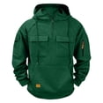 thumbnail image 1 of Quarter Zip Pullover Hoodies for Men Plus Size Weighted Work Tactical Hoodie Fleece Hooded Sweatshirt Multi Pockets, 1 of 2