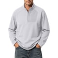 thumbnail image 1 of Quarter Zip Pullover Men 1/4 Zip Softshell Golf Jacket Fleece Lined Wind Resistant Loose Sweatshirt Zipper Pockets Spring Fall Big & Tall Size M-4XL Gray, 1 of 9