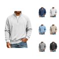 thumbnail image 1 of Quarter Zip Pullover Men 2026 Fall Winter Casual Long Sleeve Plain Collared Sweatshirts Mens Pullover Top, 1 of 5