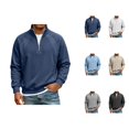 thumbnail image 1 of Quarter Zip Pullover Men 2026 Fall Winter Casual Long Sleeve Plain Collared Sweatshirts Mens Pullover Top, 1 of 5