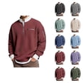 thumbnail image 1 of Quarter Zip Pullover Men 2026 Fall Winter Long Sleeve Casual Stand Collar Waffle Knit Sweaters Mens Pullover Top, 1 of 5