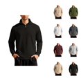 thumbnail image 1 of Quarter Zip Pullover Men 2026 Fall Winter Long Sleeve Jacquard Plain Casual Stand Collar Sweatshirts Mens Pullover Top, 1 of 6