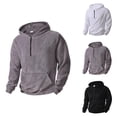 thumbnail image 1 of Quarter Zip Pullover Men 2026 Fall Winter Long Sleeve Plain Coral Hooded Sweatshirt with Pockets Mens Hoodie, 1 of 8