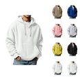 thumbnail image 1 of Quarter Zip Pullover Men 2026 Fall Winter Long Sleeve Plain Waffle Knit Hooded Sweatshirt with Pockets Mens Hoodie, 1 of 5