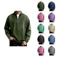 thumbnail image 1 of Quarter Zip Pullover Men 2026 Fall Winter Long Sleeve Retro Western Cowboy Casual Stand Collar Pullover Sweatshirt, 1 of 5