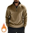 thumbnail image 1 of Quarter Zip Pullover Men Casual Fashion Solid Color Pullover Long Sleeve Hoodie with Pocket Sweatshirts Fall Winter Oversized Lightweight Top with Plus Size Mock Neck Business Pullover Top, 1 of 9