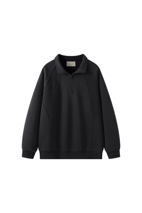 Quarter Zip Pullover Men Long Sleeve Raglan Shirts Mock Neck Sweatshirt Casual Slim Fit Tops Fall Comfy Clothes for Outdoor Wear