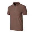 thumbnail image 1 of Quarter Zip Pullover Men Short Sleeve Lapel Turn Down Collar Business Casual Tops Golf Tees Fathers Gift, 1 of 4