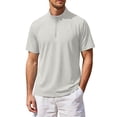 thumbnail image 1 of Quarter Zip Pullover Men Short Sleeve Stand Collar Athletic Sports Casual Outodoor Workout Shirt Fathers Gift, 1 of 4
