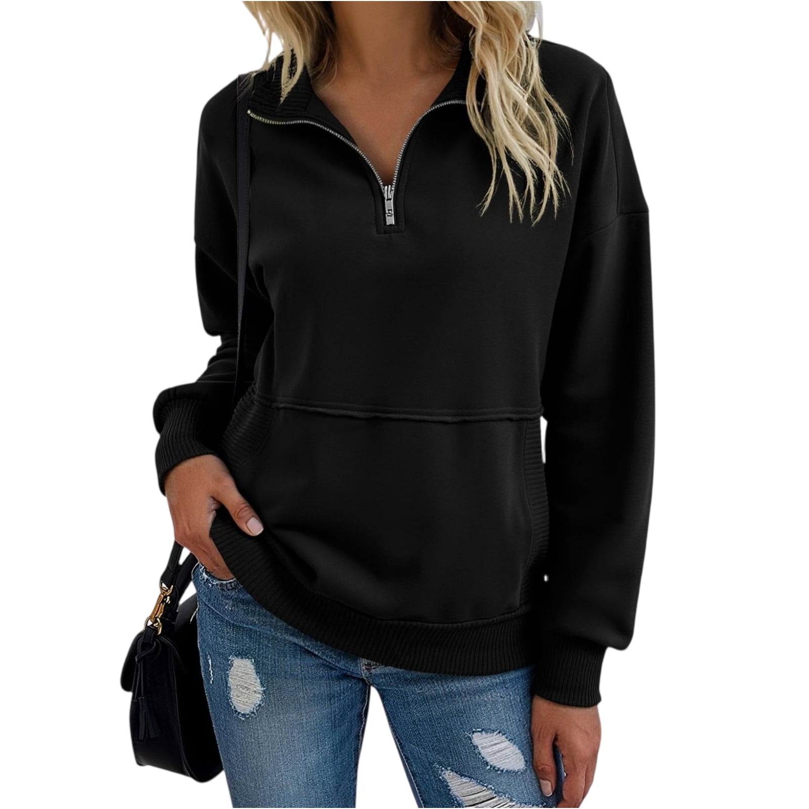 Quarter-Zip-Pullover-Women-