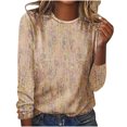 thumbnail image 1 of Quarter Zip Pullover Women With Pockets Womens Tops Dressy Casual Casual Long Sleeve Print Round Neck Sweatshirts, 1 of 4