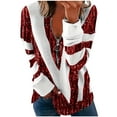 thumbnail image 1 of Quarter Zip Pullover for Women Striped Sparkle Print Casual Oversize Sweatshirt Long Sleeve Fall Tops, 1 of 2