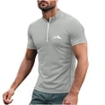 thumbnail image 1 of Quarter Zip Shirts Men Short Sleeve Moisture Wicking UPF 50+ Sun Protection Casual Athletic Tops Workout Tees (3XL, Gray), 1 of 5