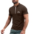 thumbnail image 1 of Quarter Zip Shirts Men Short Sleeve Moisture Wicking UPF 50+ Sun Protection Casual Athletic Tops Workout Tees (L, Coffee), 1 of 5