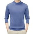 thumbnail image 1 of Quarter Zip Sweater for Men Casual Long Sleeve Pullover Trendy Kint Sweater Fall Stand Collar Tee for Everyday Wear Sky Blue 4XL, 1 of 5