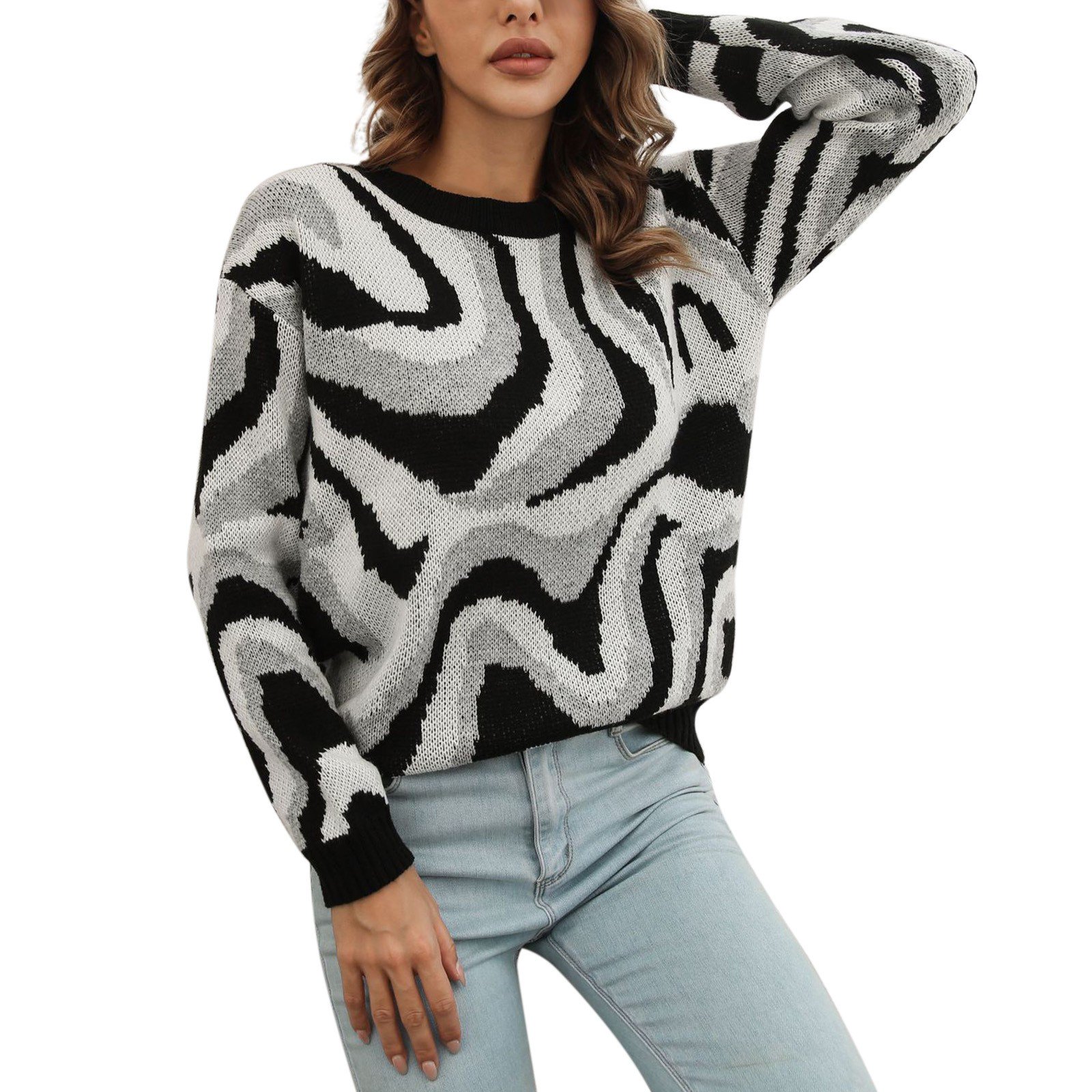 Quarter Zip Sweatshirt Boys Mens Baggy Sweater Womens Tie Dye Sweater  Stripe Long Sleeve Pullover Sweaters Collared Lightweight Loose Casual Warm  Knit Tops Cable Knit Pullover Sweater - Walmart.com