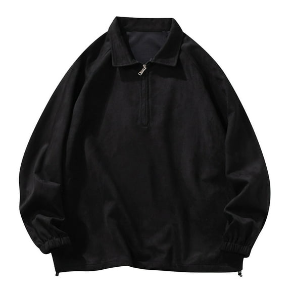 Quarter Zip Sweatshirt Men, Mens Solid Color Half Zip Sweater Plain Work Tactical Pullover Fleece Lined Long Sleeve Tops Lapel Collar Sweaters for Travelling,Walking