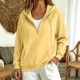 thumbnail image 1 of Quarter Zip Sweatshirt Women Half Zipper Workout Oversized Hoodies with Pocket Lightweight Y2K Pullover 2026 Tops Yellow L, 1 of 9