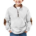 thumbnail image 1 of Quarter Zip Sweatshirt for Boys - Oversized Fleece Pullover Fashion Sweater for Casual School Everyday Wear, 1 of 8