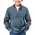 thumbnail image 1 of Quarter Zip Sweatshirt for Boys - Oversized Fleece Pullover Fashion Sweater for Casual School Everyday Wear, 1 of 9