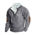 thumbnail image 1 of Quarter Zip Sweatshirts Men,Mens Vintage Cow Printed Half Zip Sweatshirts Work Tactical Pullover Fleece Lined Long Sleeve Tops Stand Collar Sweaters for Fall Winter S-5XL, 1 of 3