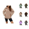 thumbnail image 1 of Quarter Zip Sweatshirts for Women 2025 Long Sleeve Stand Collared Plain Sweatshirt with Pockets Pullover Tops, 1 of 5