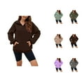 thumbnail image 1 of Quarter Zip Sweatshirts for Women 2025 Long Sleeve Stand Collared Plain Sweatshirt with Pockets Pullover Tops, 1 of 5