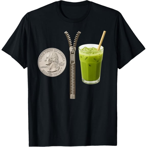 Quarter Zips and Matcha Funny Meme Saying Design T-Shirt- American fashion hot selling casual retro high quality 100% cotton T-shirt 1 piece